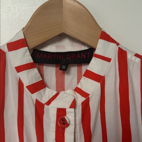 Like New MARTIN GRANT Red and White Striped Maxi Dress. Size 36 / 2 US - Picture 7 of 11